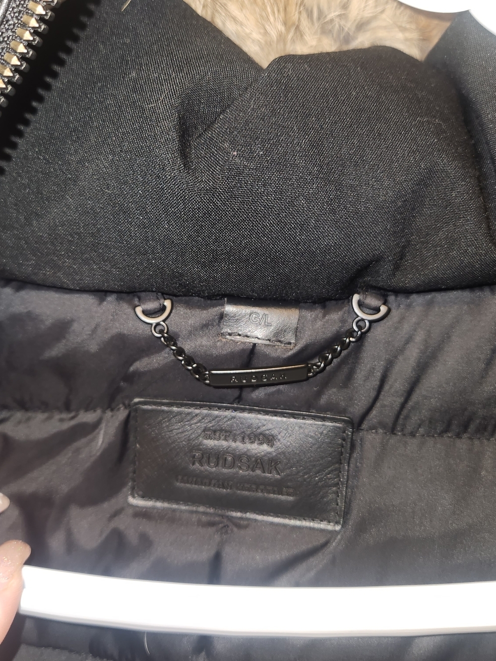RUDSAK Black Quilted Jacket with Faux Fur Trim - Picture 4 of 7